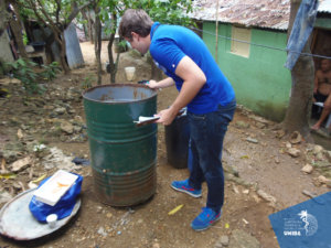 Collecting mosquito samples