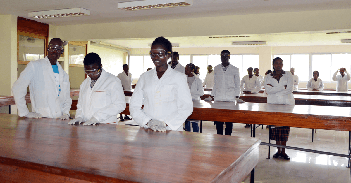 Students work in the lab at Karatina University